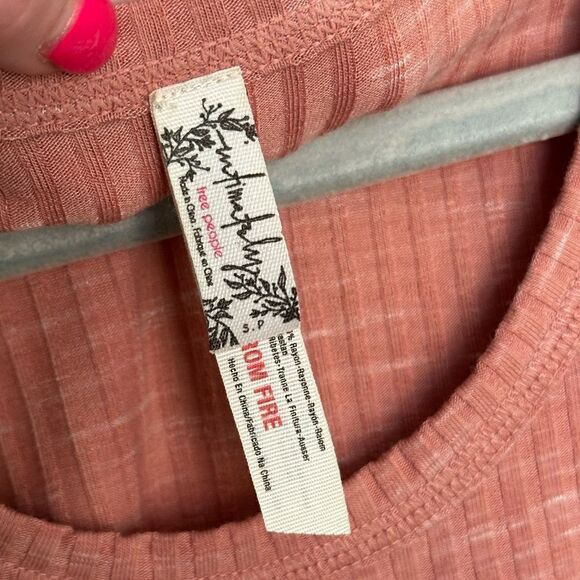 Intimately Free People Pink Ribbed Secret Sides Sleeveless Bodysuit - Picture 7 of 8